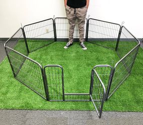 (NEW) $85 Pet 8-Panel Playpen, Each Panel (24” Tall X 32” Wide) Heavy Duty Dog Exercise Fence Gate Crate Kennel