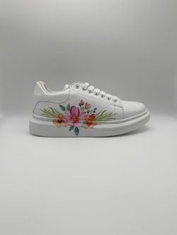 Brand New Custom Floral 1 Women Fashion Sneaker Platform Comfortable Size 9