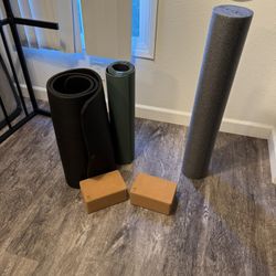 Yoga + Fitness Bundle – Mats, Cork Blocks, Foam Roller