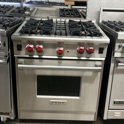 Wolf 30”Wide Gas Range Stove Stainless Steel 4 Burners 