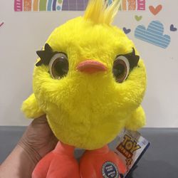 DISNEY TOY STORY YELLOW DUCKY!! HE TALKS!  BRAND NEW 10 INCH  WITH TAGS - SUPER SOFT PLUSH! 