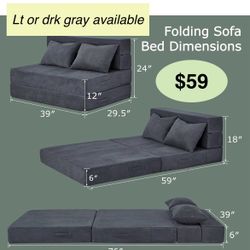 Twin Folding Sofa Bed, 4 in 1 Convertible Sleeper Chair with Pillow, Twin Memory Foam Fold Out Chair Bed, Modern Floor Futon Sofa Couch Mattress for L