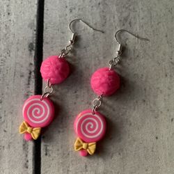 Handemade candy lollipop earrings