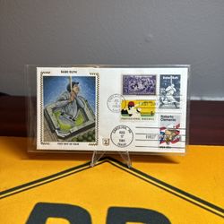 ROBERTO CLEMENTE, BABE RUTH, 1st Day Of Issue Envelope/ Stamps