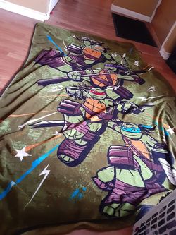 Fleece ninja turtle full size blanket
