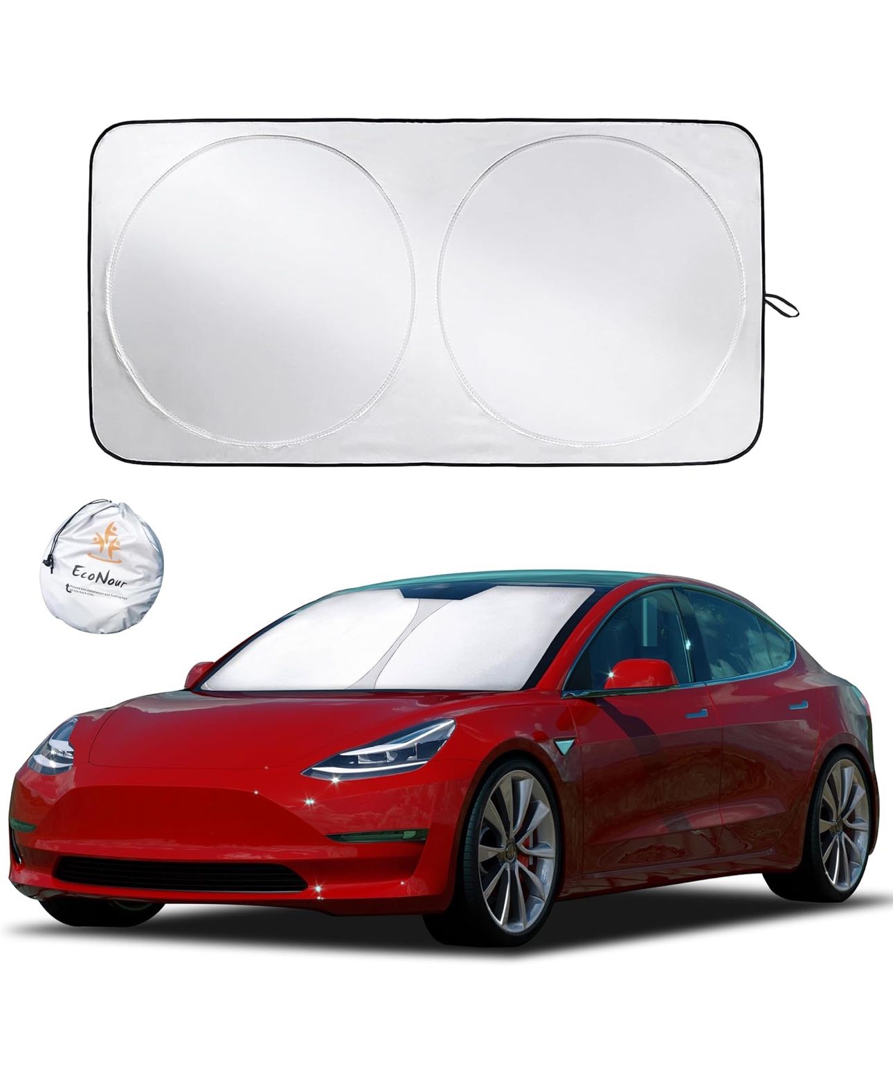 EcoNour Car Windshield Sun Shade Foldable | Front Windshield Shade for Sun