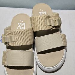 Tan Chunky Puma Sandals Womens Size 10