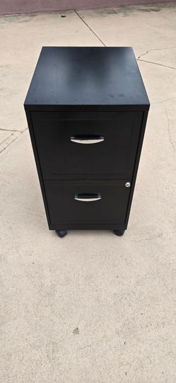 Black 2-Drawer Mobile Filing Cabinet