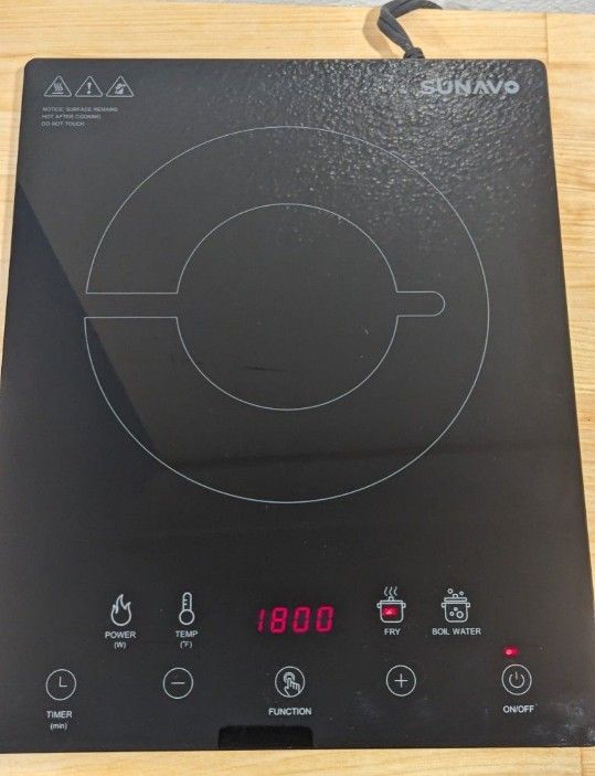 SUNAVO Portable Induction Cooktop, 1800W Sensor Touch Induction Burner