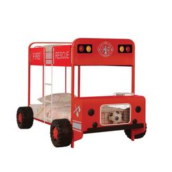 Red & Black Twin Fire Engine Bunk Bed (NO CREDIT CHECK FINANCING)