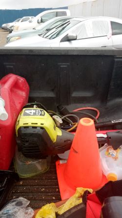 Backpack Blower Weed Eater With Two Attachments And Push Mower