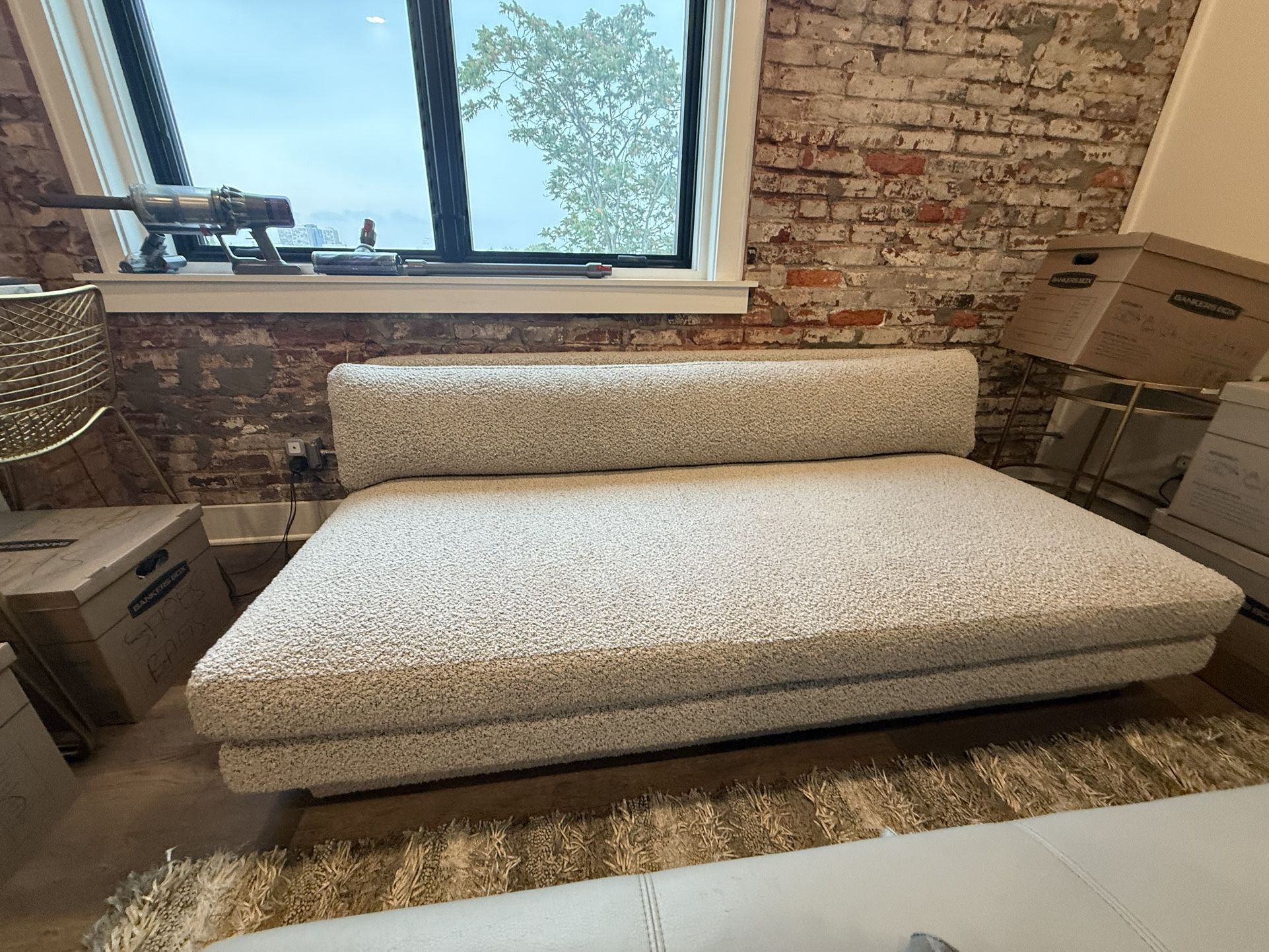 cb2 80” Plinth Sofa