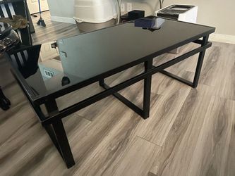 Black Glass Top Coffee Table
