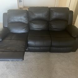 Black Leather Couch Recliner Set Original Price $1300