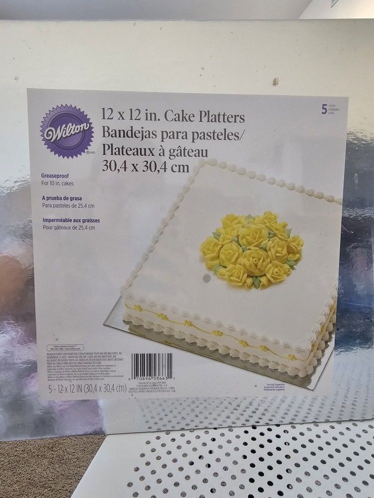 New 12x12 Wilton Cake Platters (5 Pc)