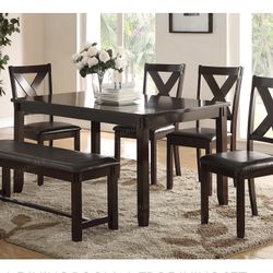 Brown Dining Table Set 