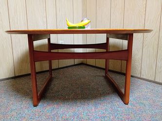 Mid Century Modern Danish Teak 42" Round SOLID Teak Coffee Table Designed by Peter Hvidt and Orla Mølgaard-Nielsen for France & Daverkosen
