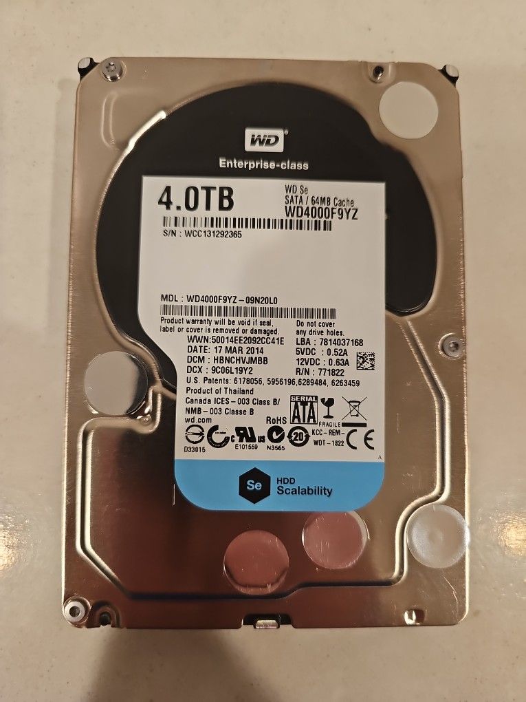 WD 4TB Hard Drive