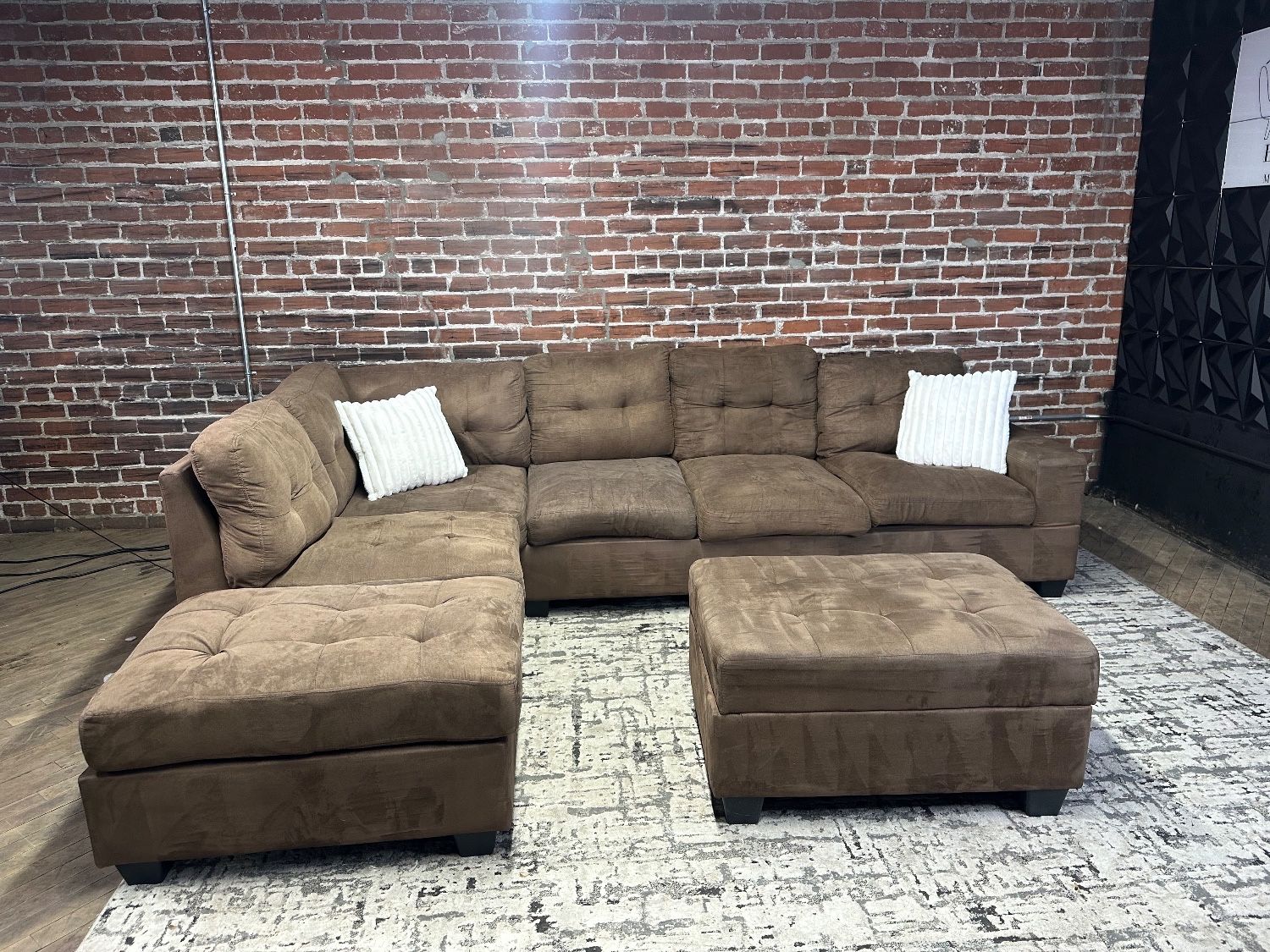 Delivery Available brown 3 pc sectional sofa couch