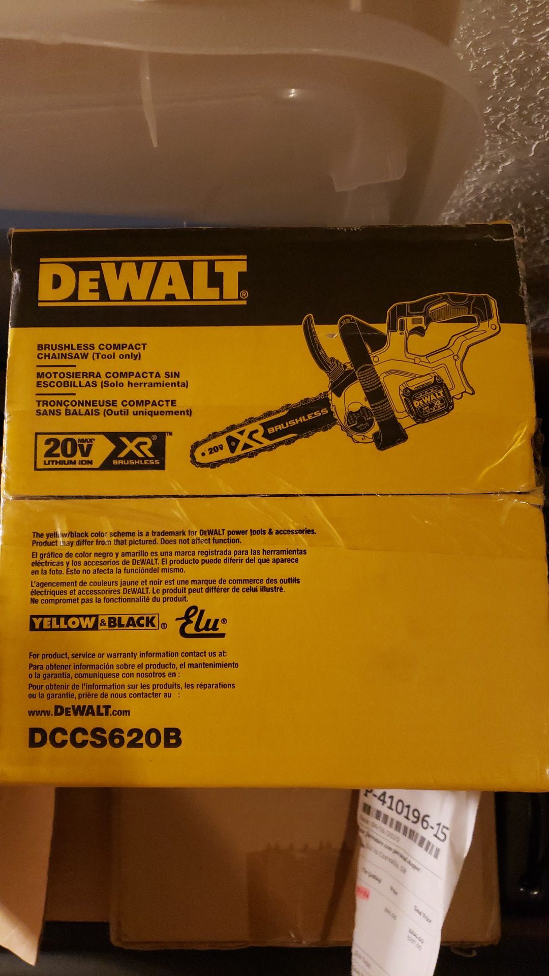 Dewalt 12" chainsaw DCCS620B NEW SEALED