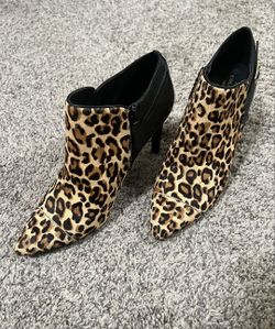 Designer Leopard Shoes Heels Booties