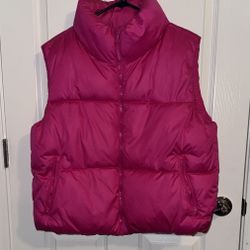 Old Navy Women's Hot Pink Puffer Vest Size L