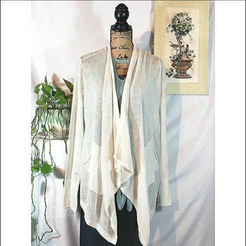 Simply Vera Vera Wang Cream Drape Cardigan S