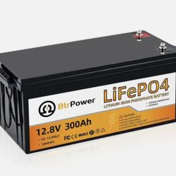 Brandnew BtrPower 12.8V 300Ah 3840Wh LiFePO4 LITHIUM IRON PHOSPHATE BATTERY 100% Good in sealed box