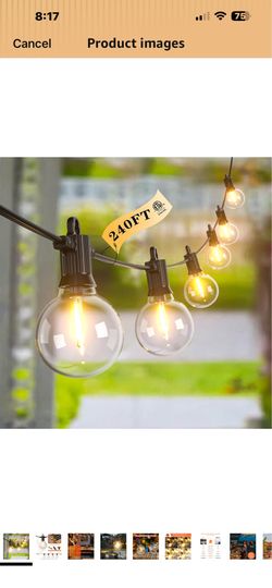 4.5 4.5 out of 5 stars (37) Kawaya G40 Outdoor String Lights 240FT IP65 Waterproof 2700K Patio Light IP65 120+4 Shatterproof Edison Globe Blubs,2700K 