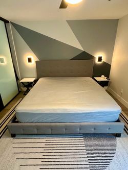 King upholstered bed frame
