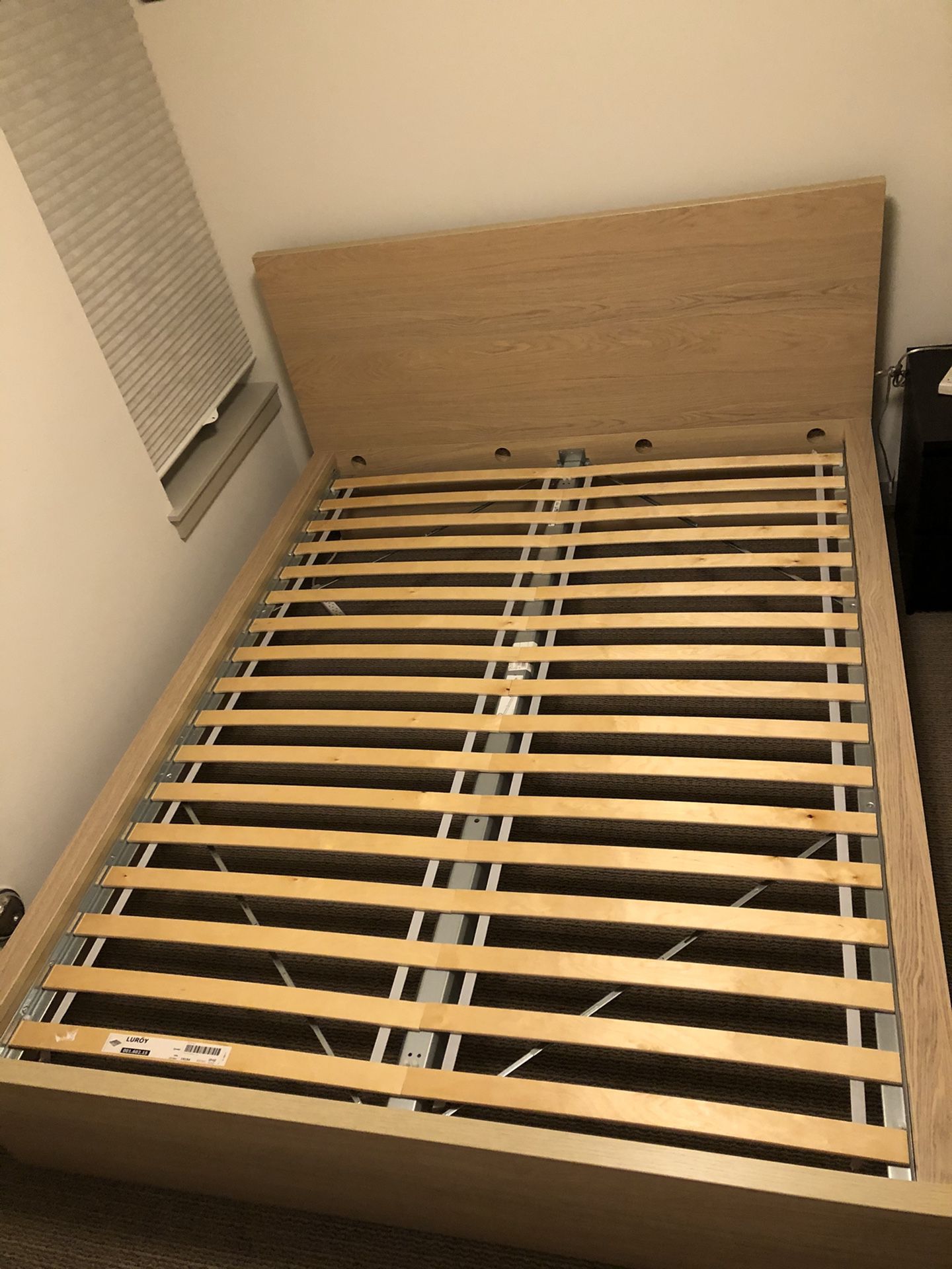 IKEA Malm Queen Bed Frame (Color: White Stained Oak Veneer)