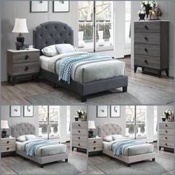 Twin Size Tufted Beds W. Orthopedic Mattress 
