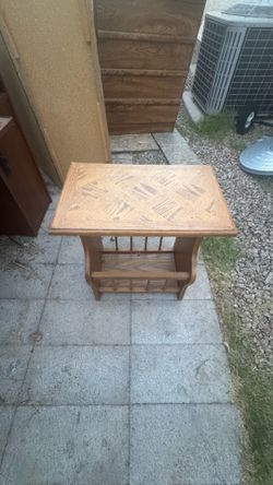 End table Magazine rack antique