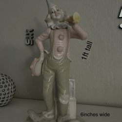 Clown Statue Figurine with ABC Blocks 