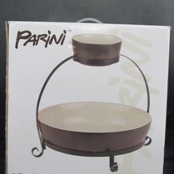 Parini 2 Tier Chip & Dip Serving Set With Rack. Item No 258 (Shopgoodwill)