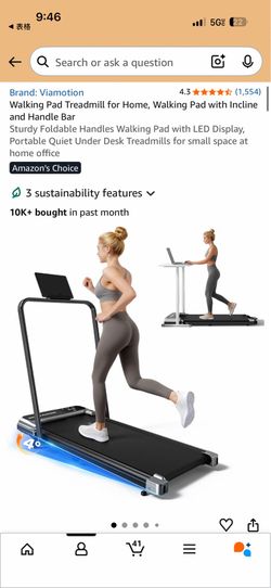 Viammotion Walking Pad Treadmill with Incline & Handle Bar – Brand New