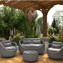 4 pcs     patio   display set dark Gray Color