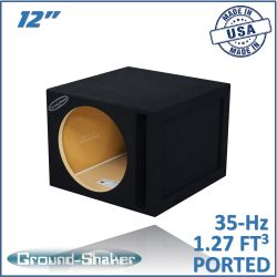 black 12" single ported sub box