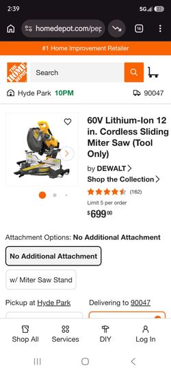 DEWALT 60V 12 in. Cordless Sliding Miter Saw