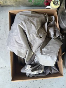 Grey Shower Curtain & Hooks