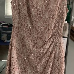 Dusty nude sequin dress Size 4P,  Just In time for Prom, Graduation Or Wedding Season