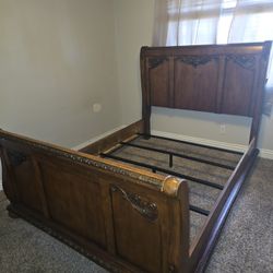 Queen Bed Headboard Footboard Box Springs And Mattress