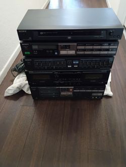 Sony and Denon Stereo Component Stack