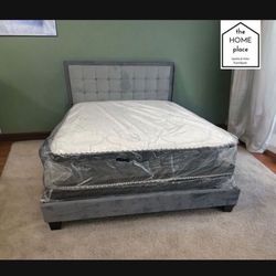 Brand New Queen Bed Frame With Mattress & Boxspring For Only $349 🚨 Ready For Delivery 🚛