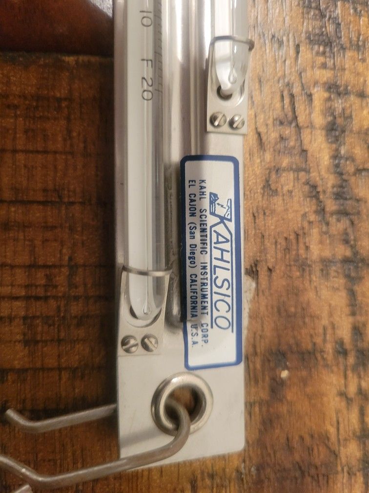 Kahlsico Kahl Scientific Co. Double Analog Mercury Thermometer