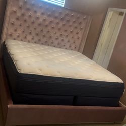 Upholstered King Size Bed Frame And Mattress 