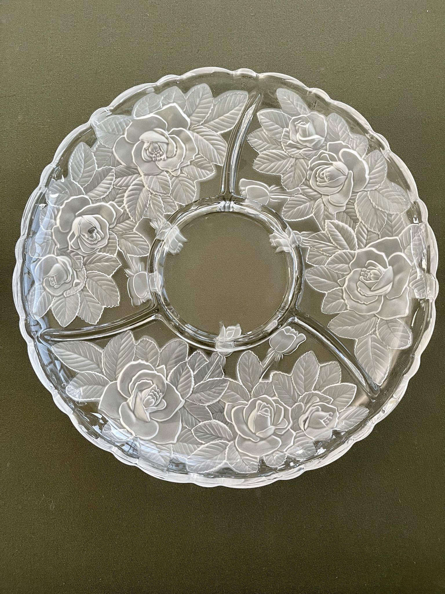 Vintage Mikasa Winter Rose Sectional Serving Plate Platter