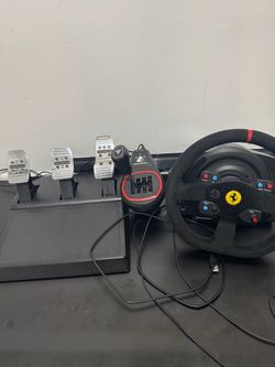 FULL Thrustmaster T300 Race Sim SET w/ Ferrari Alcantara wheel