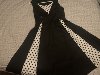 Women's Polka Dot Retro Vintage Style Cocktail Party Swing Dress