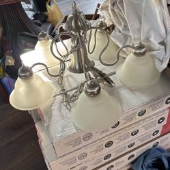 5 Light Brushed Nickel Chandelier 